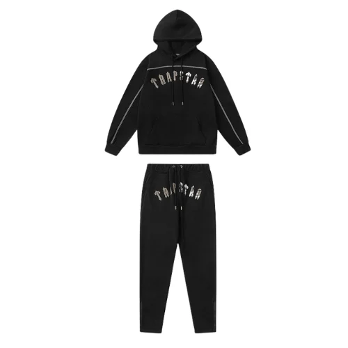 Trapstar Irongate Arch Chenille Hooded Tracksuit - Blackwhite Monochrome Edition